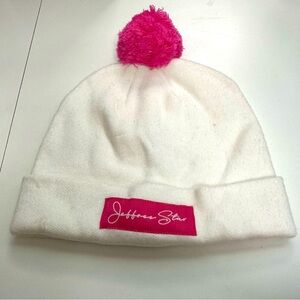 Jeffree Star Limited Release White and Pink Beanie
